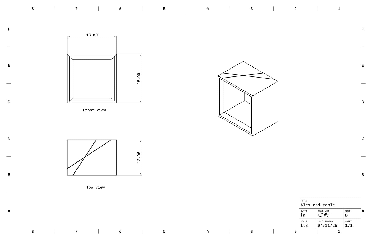 Custom End Table for Alex