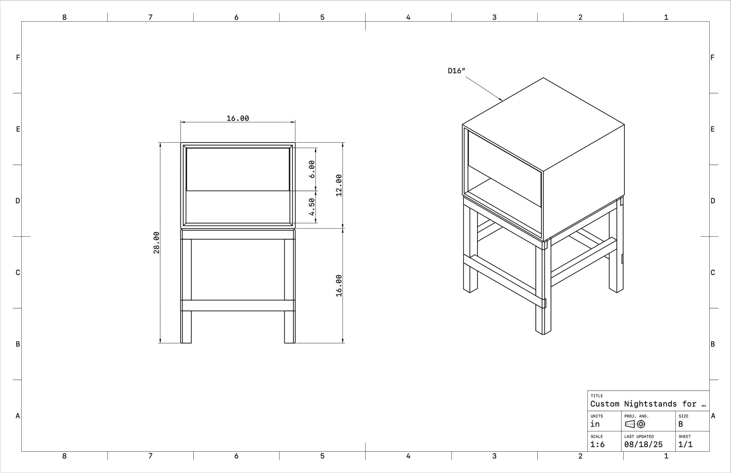 Custom Herald Nightstands for Mitch
